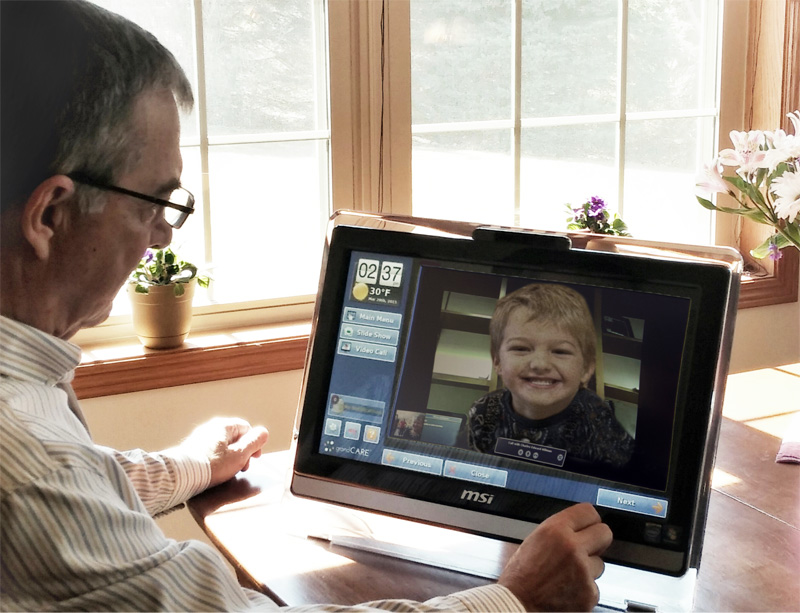 Video calling device for elderly