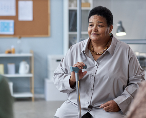 Senior woman sitting