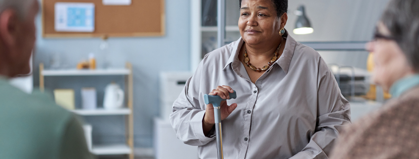 Senior woman sitting